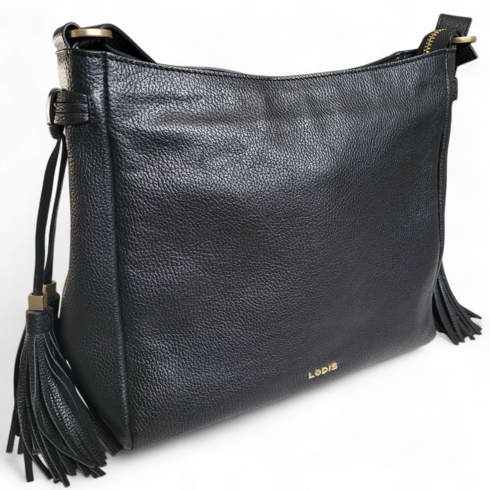 Lodis | Greyson Black Leather Shoulder Bag